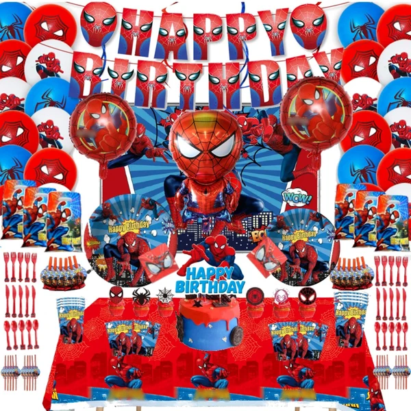 91 PIECE BIRTHDAY SET SPIDERMAN
