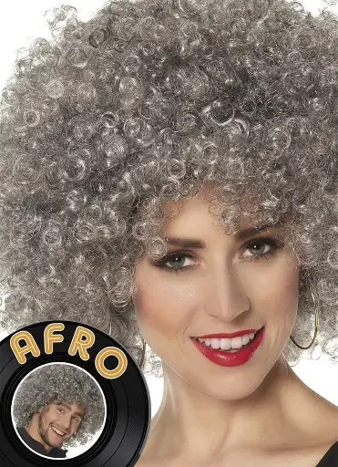 PERRUQUE AFRO GRIS