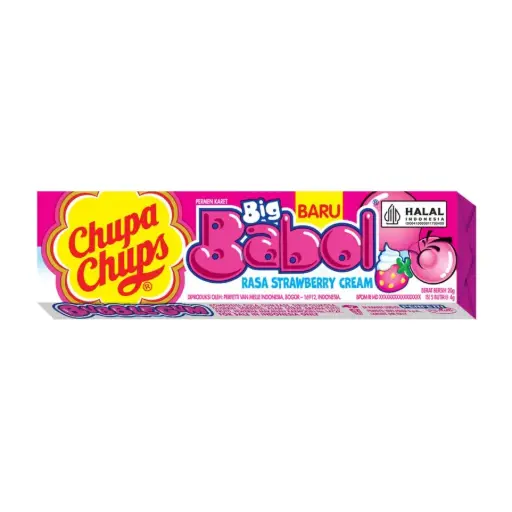 CHUPA CHUPS BIG BABOL STAWBERRY CREAM